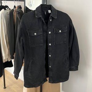 H&M, Oversized Faded, Longline Denim Jacket, XXS